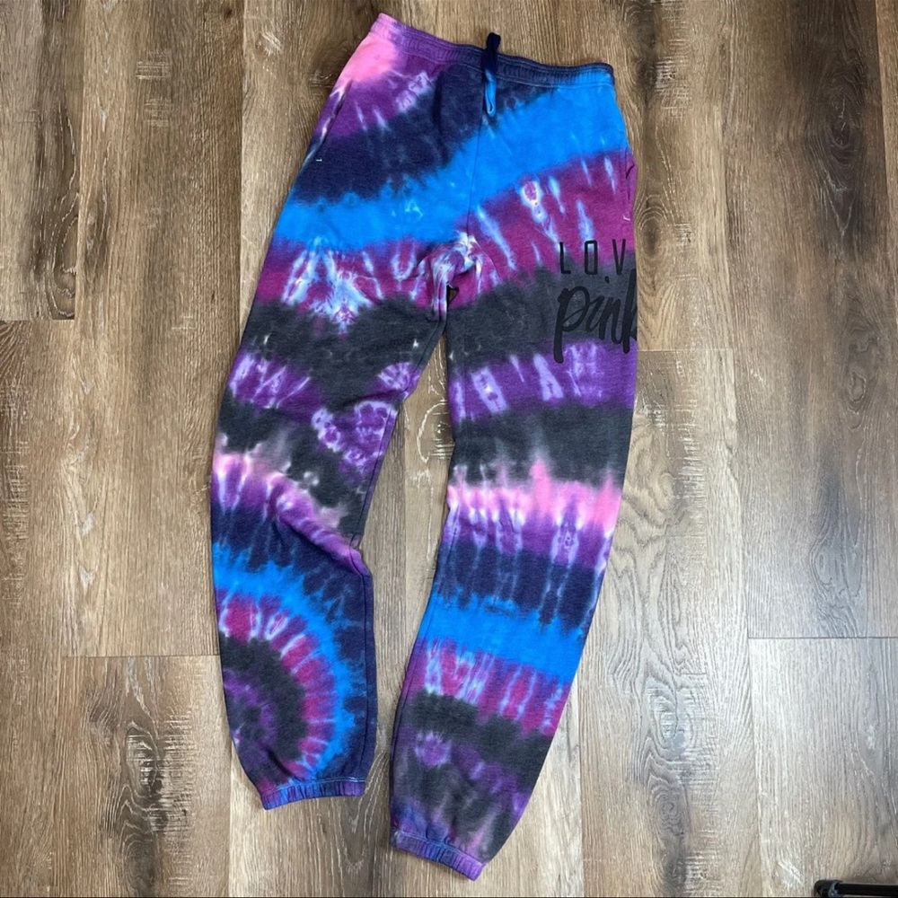 Stunning Custom Tie-Dye Victoria's Secret PINK Campus Joggers (X-SMALL)